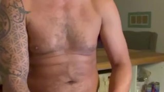 Late Night Chair Wank & Cum Eat