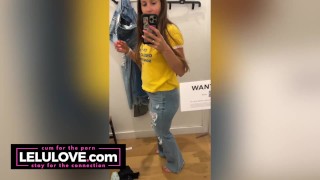 Babe trying on jeans, taking cumshot facial, behind porn scenes ...