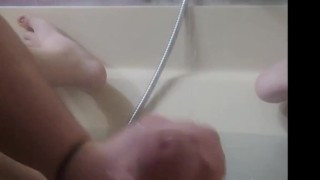 My mistress changes my chastity cage and washes my cock