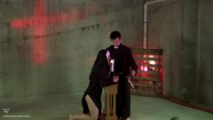 Roleplay Done Right As Hot Redhead Nun Rides A Hard Wooden Dildo Under Rule Of Sexy Priest 夢マニア天国