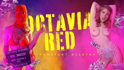 Octavia Red 在幕后采访中分享一切，然后射在她的奶子上 - TeamSkeet