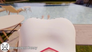 Poolside Breast Expansion (Breast expansion growth animation)