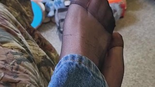 Pantyhosed feet