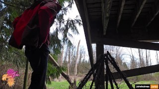 johnholmesjunior visits a vancouver park after work for risky solo show with massive shooting load