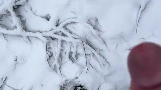 HOT TWINKS JERKING IN WOODS, SHOOTING ALL OVER SNOW.