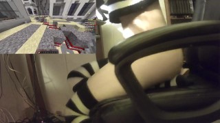 Riding a dildo until I can beat a game of Minecraft TNT Run