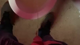 Huge long messy piss in my step mom office restroom hate piss in trash can and sink max relief
