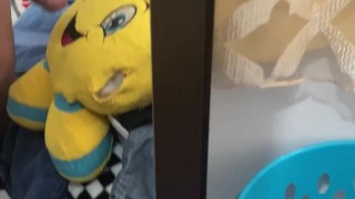 I take out my 20cm cock and fuck my stuffed animal