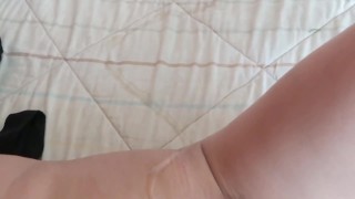 I start to get aroused watching the neighbor masturbate, he licks my pussy and I get a lot of cum, g