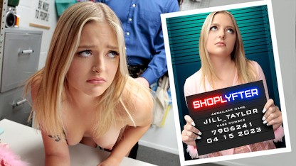 怪异警官在抓到顽皮少女吉尔·泰勒偷窃后给了她一个教训 - Shoplyfter