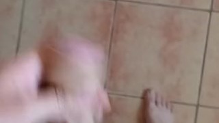 I played with my big cock and ejaculated on my sexy male feet to get one million subscribers