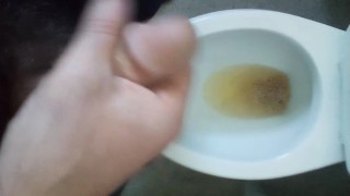 my str8 big cock - POV - pissing in the toilet.