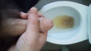 my str8 big cock - POV - pissing in the toilet.