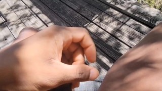 Enjoying the Sun Jacking Off on my Balcony