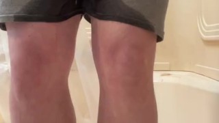 VERY DESPERATE TO PEE | SOAKS GREY BOXERS