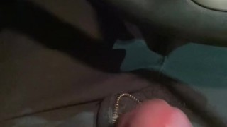 Jacking off in car at work