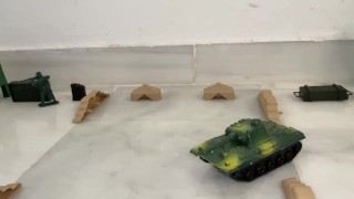 Giant destruction - giant soldier crushes enemy army