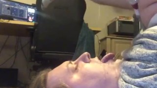 Busting a load in my face