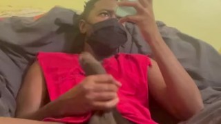 Jacking my black cock off and edging until I bust !! (Follow the Twitter @DrHandsomeXXX )