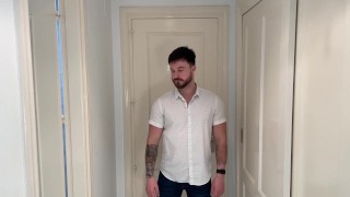 Straight model into bondage sex