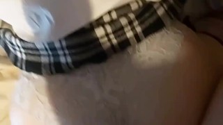 Schoolgirl in fishnets and heels Fucked hard by Chase Mavericks Big Dick