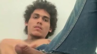 Kinky Latino plays with his hard cock in ripped jeans (pt. 2)