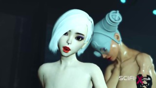 Only fuck A sexy young hottie gets her ass fucked by 3d shemale dickgirl