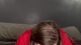 BBW Stepmom blows cuckold dick