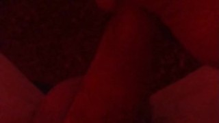 Watching hot girl on porn video in adult theater and jerking off in front of people
