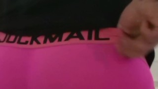 I fuck myself in the ass in a public restroom