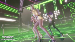[MMD] T-ARA - Sugar Free Ahri Seraphine Akali Sexy Hot Kpop Dance League Of Legends 4K Uncensored