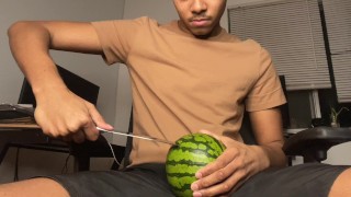 Fucking this watermelon like it's your pussy
