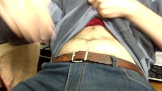 Bear cums off his dirty cock