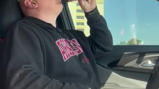 Pig eats and chugs soda