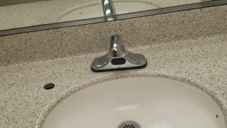 Chubby Boy Cumming In Public Restroom