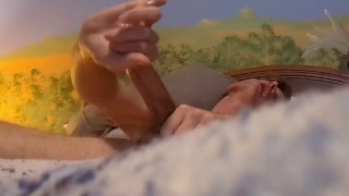 Milking a huge load from my monster Swedish cock