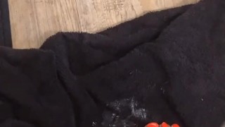 Playing with Daddy’s LOAD (Feet/Toes Edition)