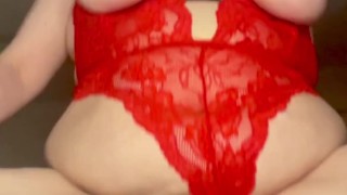 BBW with huge tits rides dick till he cums in my hairy bbw pussy