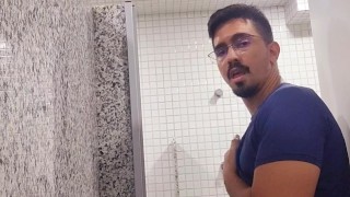 Masturbating in college bathroom undressed