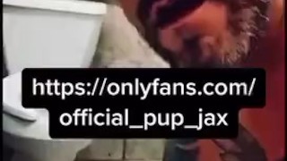 Licking , drinking , and spitting from public urinal at a gas station naked Then getting a mouth ful