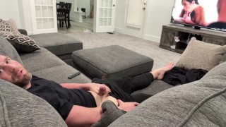 Watching porn and jacking off.