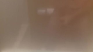Masturbating and a steamy mirror