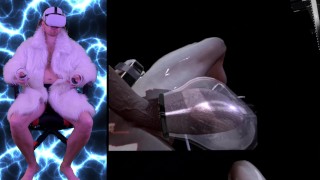 Playing sex slave in VR game. Virtual reality femdom