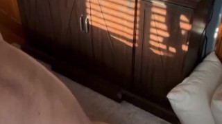 Aggressive big dick jock stretching out small pussy