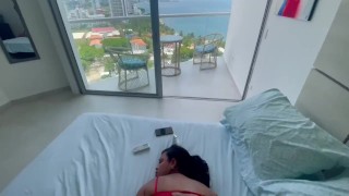 Latina in lingerie gives me her big ass with an amazing landscape