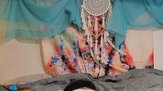 Biker slut fucks herself into shaking orgasms
