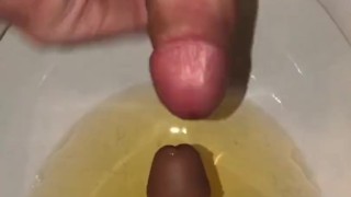 Piss And Cum All Over My Suction Dildo In The Toilet And Then Suck Off The Cum From The Tip