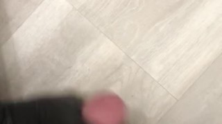 Black Glove Handjob, cum everywhere and moaning