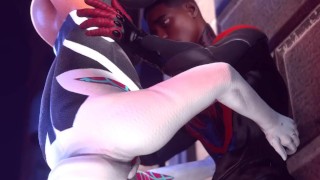 Spider-Kiss Blowjob: Miles Morales x Male Spider-Gwen part 1