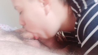 sucking the head and swallowing the inches in sequence it's delicious to suck a dick like that